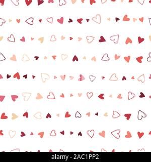 Joli coeur dessiné à la main, motif transparent hearts doodle romantique, grande pour la Saint-Valentin textiles, bannières, rétractable - vector design Banque D'Images