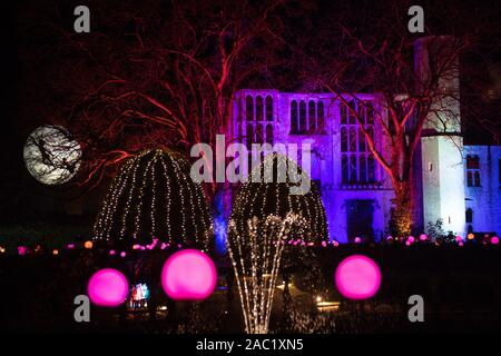 Spectacle sur le thème de Peter Pan de lumière illuminations au château de Sudeley & Gardens, Winchcombe, Gloucestershire. Photo date : vendredi 29 novembre, 2019. Crédit photo doit se lire : Jacob King/PA Wire Banque D'Images