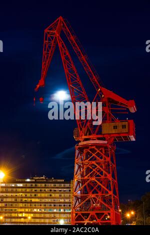 'La Grua Carola', fleuve Nervion, Bilbao, Biscaye, Pays Basque, Espagne, Europe Banque D'Images