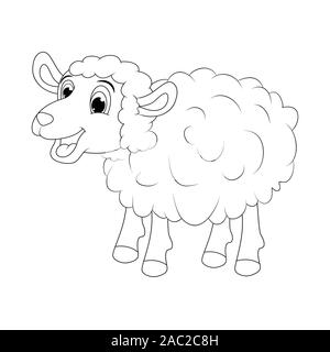 La ferme des moutons pour l'icône Symbole illustration design Contour isolé sur fond blanc Illustration de Vecteur