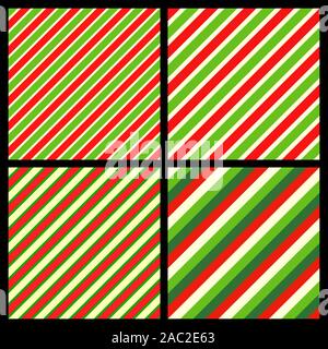 Bandes de canne en diagonale. Fond de noël populaire. rouge vert illustration vectoriel continu. Illustration de Vecteur