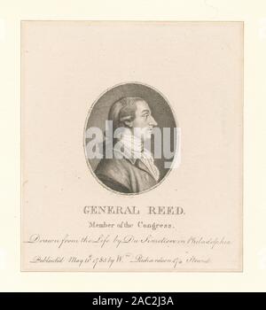 Général Reed Membre du Congrès des graveurs : Valentine Green, Bryan Henry Hall et James Barton Longacre. Titre du calendrier de collecte d'Emmet. EM7784 ; le général Reed Membre du Congrès. Banque D'Images