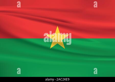 En agitant le Burkina Faso drapeau, couleurs officielles et le ratio exact. Burkina Faso drapeau national. Vector illustration. Illustration de Vecteur