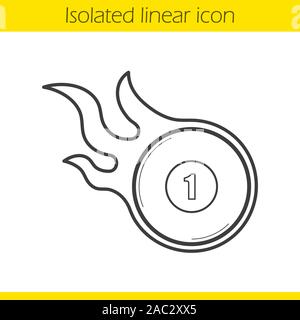 Boule de billard gravure icône linéaire. Fine ligne illustration. Boule de billard numéro 1 symbole de contour. Dessin vectoriel aperçu isolés Illustration de Vecteur