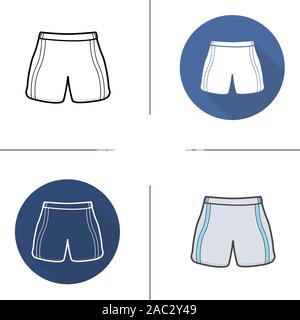 L'icône de short. Modèle plat, linéaire et de couleurs. Maillot de bain. Illustrations vectorielles Illustration de Vecteur