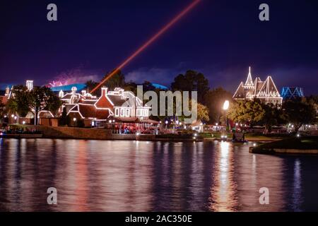 Orlando, Floride . 18 novembre, 2019. Allumé en Royaume-Uni et Canada à Epcot Pavillions Banque D'Images