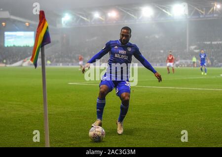 Nottingham, Royaume-Uni. 30Th Nov, 2019. (33) Junior Hoilett de Cardiff City au cours de la Sky Bet Championship match entre Nottingham Forest et Cardiff City à la masse de la ville de Nottingham, le samedi 30 novembre 2019. (Crédit : Jon Hobley | MI News) photographie peut uniquement être utilisé pour les journaux et/ou magazines fins éditoriales, licence requise pour l'usage commercial Crédit : MI News & Sport /Alamy Live News Crédit : MI News & Sport /Alamy Live News Banque D'Images