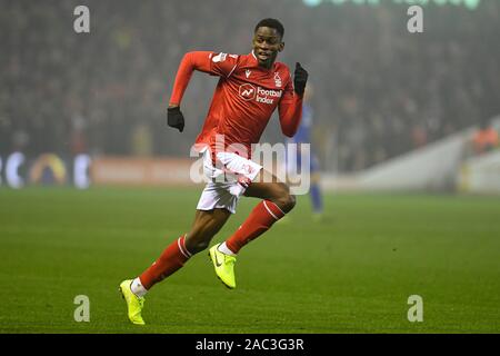 Nottingham, Royaume-Uni. 30Th Nov, 2019. Alfa Semedo (17) La forêt de Nottingham au cours de la Sky Bet Championship match entre Nottingham Forest et Cardiff City à la masse de la ville de Nottingham, le samedi 30 novembre 2019. (Crédit : Jon Hobley | MI News) photographie peut uniquement être utilisé pour les journaux et/ou magazines fins éditoriales, licence requise pour l'usage commercial Crédit : MI News & Sport /Alamy Live News Crédit : MI News & Sport /Alamy Live News Banque D'Images