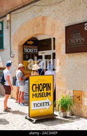 MALLORCA, ESPAGNE - 19 juillet 2019 : Magasin Officiel de Frédéric Chopin. Chopin et George Sand à Valldemossa vécu durant l'hiver 1838-1839 Banque D'Images