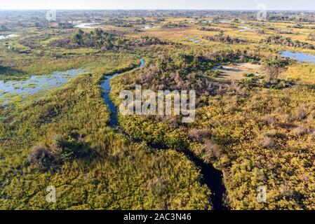 Vue aérienne de l'Okavango Delta, Botswana Banque D'Images