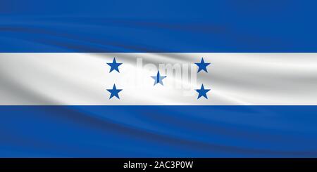 Brandissant le drapeau du Honduras, couleurs officielles et le ratio exact. Honduras drapeau national. Vector illustration. Illustration de Vecteur
