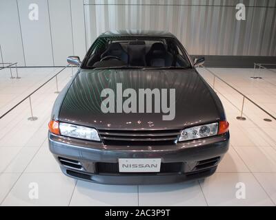 YOKOHAMA, Japon - Juillet 2nd, 2019 : 1989 Nissan Skyline GT-R, affichée à l'Nissan Global Galerie siège à Yokohama, Kanagawa. Banque D'Images