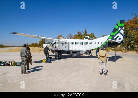 Vols aériens Mack à travers le Delta d'Okavango, au Botswana Banque D'Images