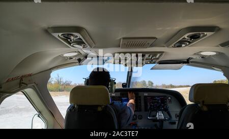 Vols aériens Mack à travers le Delta d'Okavango, au Botswana Banque D'Images