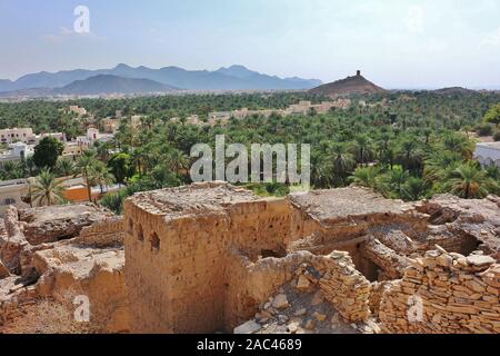 Vue depuis les ruines de Birkat al Mouz Banque D'Images