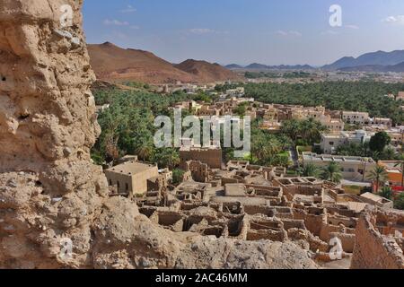 Vue depuis les ruines de Birkat al Mouz Banque D'Images