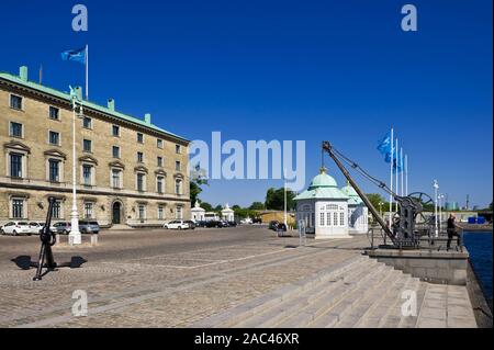 Deux anciens pavillons de réception royale à Toldboden, l'ancienne douane, dans le port de Copenhague, Danemark Banque D'Images