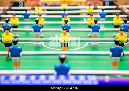 Baby-foot baby-foot. Teame Sport joueurs de football. Mini-foot. Table soccer sur table. Banque D'Images