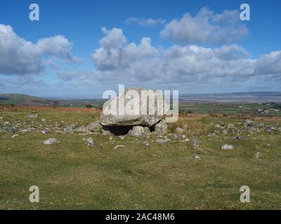 Arthur's stone sur Cefn Bryn, Gower Banque D'Images