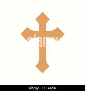 Croix catholique Jaune sur blanc Illustration de Vecteur