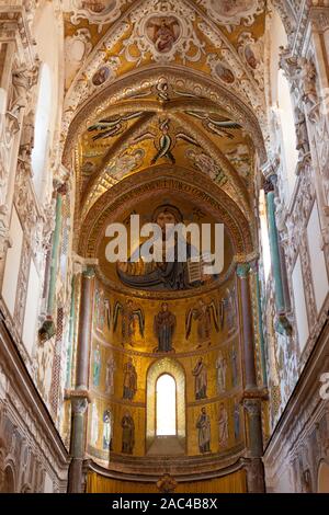 Chapelle Palatine (Chapelle Palatine). Intérieur avec des mosaïques. Palerme, Sicile, Italie Banque D'Images