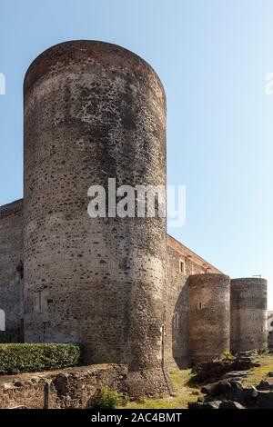 Castello Ursino (Casteddu Ursinu ou Castello Svevo di Catania). Château de Catane, Sicile, Italie Banque D'Images