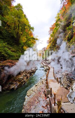 Oyasukyo Gorge, dans la préfecture d'Akita, Tohoku, Japon. Banque D'Images