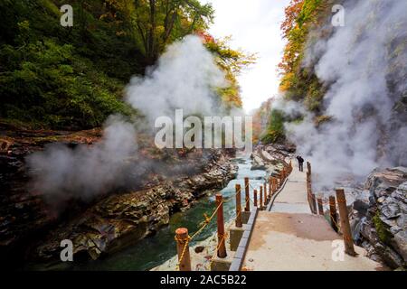 Oyasukyo Gorge, dans la préfecture d'Akita, Tohoku, Japon. Banque D'Images