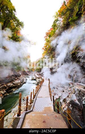 Oyasukyo Gorge, dans la préfecture d'Akita, Tohoku, Japon. Banque D'Images