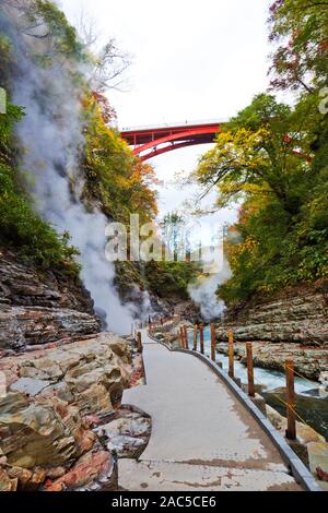 Oyasukyo Gorge, dans la préfecture d'Akita, Tohoku, Japon. Banque D'Images