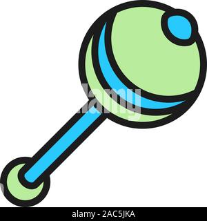 Hochet Maracas, icône de couleur à plat. Isolé sur fond blanc Illustration de Vecteur