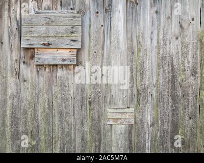 Vieux mur en bois gris rugueux. grunge la planche en bois texture background Banque D'Images