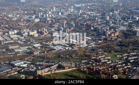 Vue aérienne de la ville de Leeds Armley à Orient Banque D'Images