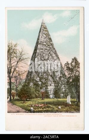 Monument aux morts d'hollywood confédérée, Richmond, VA est devenu Detroit Publishing Company. Nouvelles mentions légales avec palette de l'artiste marque. Inclus des images avec les dates antérieures à 1906Hollywood Monument aux Morts confédérés, Richmond, Va. Banque D'Images