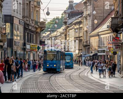 Vue d'une des principales rues de Zagreb, Croatie Zageb, Septembre 14, 2019 Banque D'Images