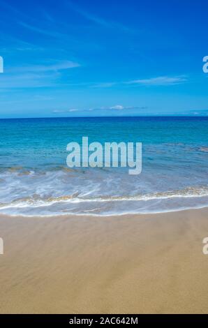 Hapuna Beach, le long de la Grande Île d'Hawai'i'S Kohala Coast. Cette plage de sable blanc a été considérée comme l'une des plus belles plages du monde de temps et temps