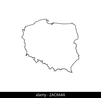 Pologne carte sur fond blanc. Vector illustration. Illustration de Vecteur