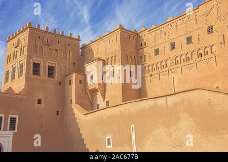 Vue de la partie supérieure de la région de Taourirt Ouarzazate vu depuis la cour intérieure Banque D'Images