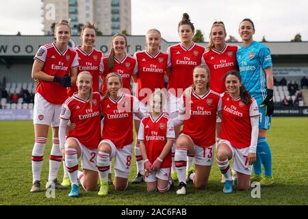 Manchester, UK. 1er décembre 2019. À partir d'Arsenal au cours de la XI Women's Super League match entre Arsenal et la ville de Bristol à Meadow Park à Borehamwood, Angleterre le 1 décembre 2019 (photo de Daniela Porcelli/SPP) SPP : Crédit Photo de la presse sportive. /Alamy Live News Banque D'Images