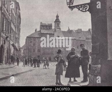 1930 '' l'histoire de la Pologne - la place du marché historique de la ville de Varsovie. Banque D'Images