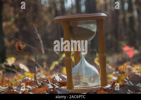 Le temps est argent, ancienne école de hourglass woods Banque D'Images