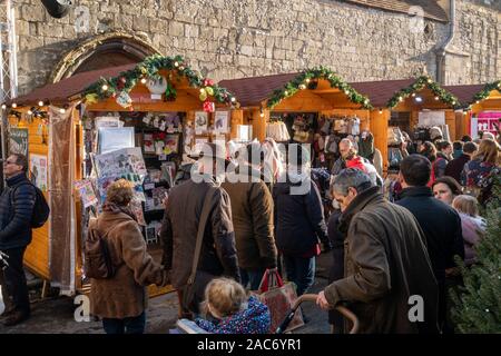 Marché de Noël à Winchester, Hampshire, Royaume-Uni Banque D'Images