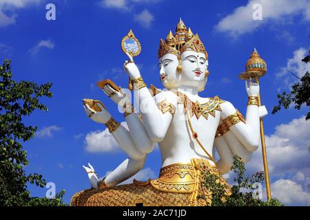 Buddha mit 4 Köpfe, Asie, THAÏLANDE, Chachoengsao, Brahma, Ville Banque D'Images