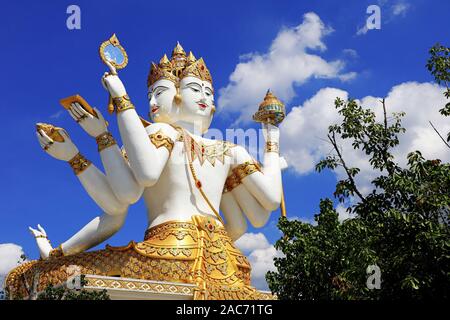 Buddha mit 4 Köpfe, Asie, THAÏLANDE, Chachoengsao, Brahma Ville Banque D'Images