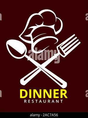 Restaurant chef logo en hd Banque D'Images