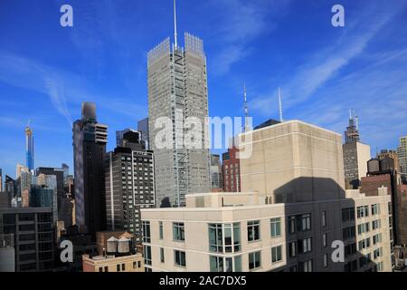 New York Times, l'Administration centrale, Tour, (centre) Côté ouest, Midtown, Manhattan, New York City, USA Banque D'Images