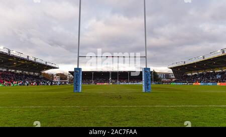 Londres, Royaume-Uni. 06Th Nov, 2019. Un aperçu de la Stoop stadium pendant le match de rugby Premiership entre Harlequins et de Gloucester à Twickenham Stoop le dimanche, 01 décembre 2019. Londres Angleterre . (Usage éditorial uniquement, licence requise pour un usage commercial. Aucune utilisation de pari, de jeux ou d'un seul club/ligue/dvd publications.) Crédit : Taka G Wu/Alamy Live News Banque D'Images