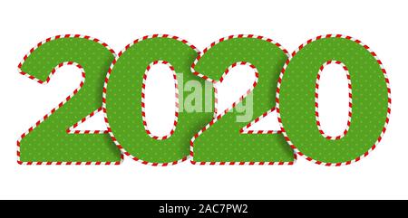 2020 Bonne année texte du logo design. Illustration de Vecteur