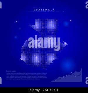 Guatemala plan illuminé avec de points. Éléments infographiques. Arrière-plan de l'espace bleu foncé. illustration. Tableau de croissance, lorem ipsum texte. Banque D'Images