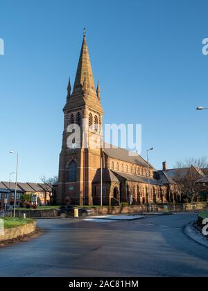 Christ Church à Bootle sur un jour froid avec un ciel clair Banque D'Images